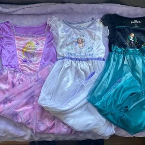 Frozen & Rapunzel Toddler Girl Size 5t Nightgowns Lot of 3